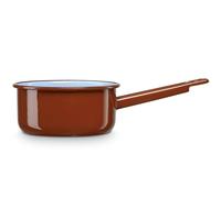 Casserole à Lait, Acier Emaillé 16cm, Bouilloire Poignée 1,4L Induction, Vintage Terra Marron