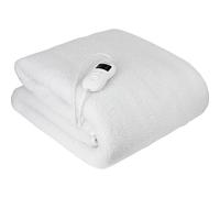 briebe Surmatelas Chauffant Électrique 1 Place 160 x 100 cm 5 Niveaux de Température, Minuteur, Chauffage Rapide, Lavable, Doux, Doublure Polaire Blanc, 60W, EB1132