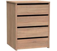 briebe Commode armoire intérieure, table de chevet, commode chambre, chiffonnier 4 tiroirs, 63,5 x 46 x 45 cm (hauteur x largeur x profondeur) Bureau (chêne cambrian)