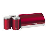 Ensemble Boîte à Pain + 3 Boîtes de Cuisine, Rangement, Acier Inoxydable Briebe BB1161 Rouge / Acier inoxydable Rouge / Acier inoxydable G