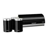 Ensemble Boîte à Pain + 3 Boîtes de Cuisine, Rangement, Acier Inoxydable Briebe BB1161 Noir/Inox Noir/Inox G