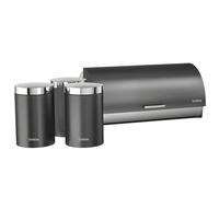 Ensemble Boîte à Pain + 3 Boîtes de Cuisine, Rangement, Acier Inoxydable Briebe BB1161 Gris/Inox Gris/Inox G