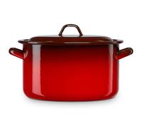Briebe Ignea Casserole à induction avec couvercle Acier émaillé 22cm, 5L,Vintage Rouge