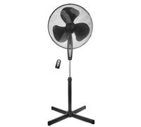 briebe Ventilateur sur Pied Silencieux, Télécommande, Minuterie jusqu'à 7,5 Heures, Oscillation 80º, 3 Modes de Fonctionnement, 3 Vitesses, Hauteur Réglable 100-125cm, Ø 40cm, Noir