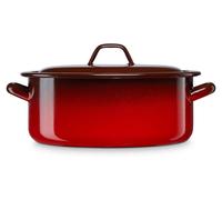 Briebe Ignea Casserole à induction avec couvercle Acier émaillé 34cm, 12,5L,Vintage Rouge