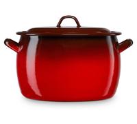 Briebe Ignea Casserole à induction avec couvercle Acier émaillé 36cm, 30 L,Vintage Rouge