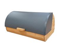 Briebe - Boîte à pain en bois de bambou BB1162 - Couvercle coulissant - Gris