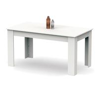 briebe Table à manger en bois, salon ou cuisine pour 4-6 personnes, 77 x 140 x 80 cm (hauteur x largeur x profondeur) meubles design moderne, opale (blanc)
