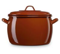 Briebe Terra Casserole à induction avec couvercle Acier émaillé 22cm, 6,4 L,Vintage Braun