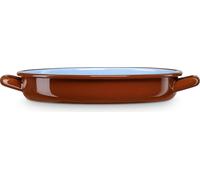Briebe Terra Ramequin à induction 40 cm Casserole basse 7 L, Acier émaillé Vintage- Marron