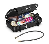 Brifit Coffre-fort Portable - Combinaison à 4 Chiffres, Boîtier ABS Haute Résistance avec Câble Métallique Amovible, Antivol Etanche, Petit Coffre-fort de Sécurité pour Plage Voyage Extérieur, Noir