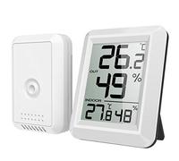 Brifit Thermomètre Intérieur et Extérieur, Thermomètre Connecté avec Capteur Extérieure sans Fil, Thermomètre Hygrometre Numérique avec Grand Ecran LCD, Commutateur ℃/℉, pour Bureau, Maison, Chambre