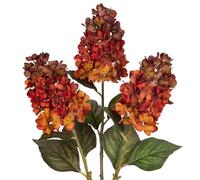 Briful Lot de 3 fleurs d'hortensia artificielles en soie de 69,8 cm de haut, fleurs d'hortensia artificielles orange en soie à longue tige pour arrangement floral décorations d'automne
