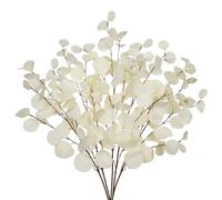 Briful Lot de 5 branches artificielles d'eucalyptus - 86 cm - Beige - Tige d'eucalyptus - Plantes artificielles pour composition florale - Décoration d'intérieur