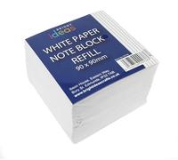Bright Ideas Bloc de notes en papier blanc, blanc, 9 cm x 9 cm, cube avec feuilles blanches, bloc mémo et distributeur, bloc-notes et petit papier à écrire pour l'école, le bureau, la maison