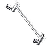 BRIGHT SHOWERS Bras de douche réglable pour pommeau de douche à main et pluie, bras d'extension universel en laiton, 25,4 cm, chromé