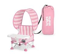 Bright Starts chaise rehausseur portable Pop 'N Sit Cabana avec auvent UPF, siège de sol intérieur/extérieur, pliage compact, rose, 6 mois-3 ans