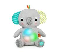 BRIGHT STARTS Jouet bébé, peluche doudou, veilleuse, éléphant Hug-a-Bye Baby, sons et lumières, cadeau bébé