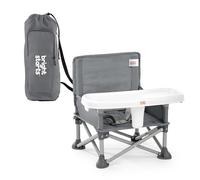 Bright Starts, Rehausseur Portable Pop 'N Sit avec Tablette pour Repas, pour la Maison et les Promenades, Couleur Gris, 6 Mois à 3 Ans