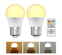 BrightArk E27 Ampoule LED avec Télécommande, 3 Couleurs (3000K-6000K) E27 Ampoule Dimmable pour Salon Chambre à Coucher, Ampoules à Télécommande avec Chronométrage, Fonction Mémoire (Lot de 2)