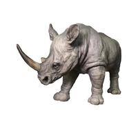 BrightAura Statue rhinocéros en résine Sculpture animalière réaliste déco Maison ou Bureau Objet décoratif Art Moderne Cadeau Original pour Amoureux de la Nature