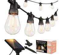 Brightech Ambience Pro - Guirlande solaire extérieure étanche - ampoules Edison vintage de 27 pieds pour créer une ambiance de bistrot sur votre terrasse - DEL 1W, lumière blanche douce.