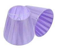 BRIGHTFUFU 2 Pièces Abat-jours Clip en Tissu Plissé Violet, pour Lampes de Table et Lampadaires, Atténuent la Lumière, Installation Rapide pour Usage Domestique