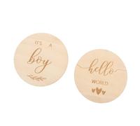 BRIGHTFUFU 2pcs Cartes Commémoratives de Croissance en Bois pour Bébé, Cartes Étapes Créatives, Capturent Chaque Mois, Accessoires Photo pour Album Social Media