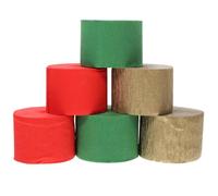 BRIGHTFUFU 6 Pièces Banderole Colorée, Papier Crépon, 25m, 3 Rouleaux, Décorations D'anniversaire Noël, Facile à Suspendre, pour Projets D'artisanat et Showers