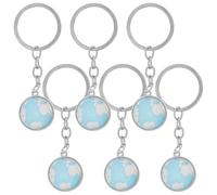 BRIGHTFUFU 6 Pièces Porte-clés Globe Terrestre Créatif en Alliage de Zinc, Résistant à L'usure Mini Globe Facile à Accrocher, Rentrée Scolaire Enseignants