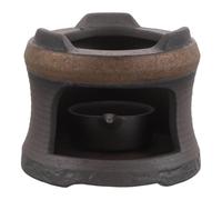 BRIGHTFUFU Base de Chauffe-théière en Céramique Style Japonerie, Socle Résistant Chaleur Diffuseur Parfumé, pour Camping Extérieur et Usage Domestique