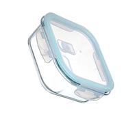 BRIGHTFUFU Boîte Repas en Verre Carrée Seul Étage 800ml avec Couvercle | Verre Résistant à Chaleur, Faible Dilatation, Format Individuel pour Conservation Alimentaire, Usage Quotidien
