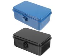 BRIGHTFUFU Coffret à Outils en Fer Renforcé, Lot de 2, Verrouillable | Rangement Organisé, Forte Capacité de Charge, Format Portable pour Atelier et Transport