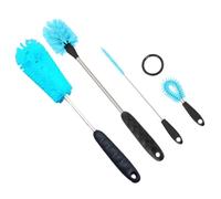 BRIGHTFUFU Kit de Nettoyage pour Biberons 4 Pièces, Brosses Ergonomiques pour Bouteilles à Col Étroit, Pailles et Gourdes, Matériau Stable et Solide, Adapté au Nettoyage Ménager