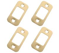 BRIGHTFUFU Lot de 4 plaques de gâche en acier inoxydable pour verrouillage de porte, usage commercial et résidentiel, couleur or, maintenance minimale