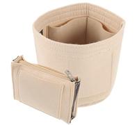 BRIGHTFUFU Organisateur Beige en Cylindrique Feutre Paquet à Main