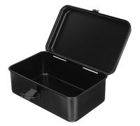 BRIGHTFUFU Petite Caisse à Outils en Fer Noir, Coffret à Outils en Métal Portatif pour Organiser Vis et Tournevis, Boîte de Rangement pour Voiture et Atelier