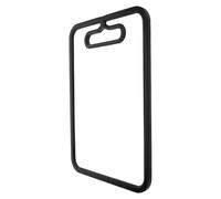 BRIGHTFUFU Planche à Découper en Verre Transparente Billot de Verre Double Face et Silicone Antidérapante Résistante la Chaleur Noire pour Légumes et Fromage la Cuisine et Plan de Travail