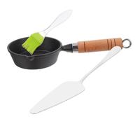 BRIGHTFUFU Poêle à Œufs en Fonte, Mini Poêle de Cuisson Vintage pour Petit | Chauffe Uniforme, Rangement Suspendu, Usage Maison, pour Steaks et Sandwichs, Surface Brute