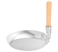 BRIGHTFUFU Poêle à Œufs Japonaise Mini Poêle Multifonction Portable Manche Vertical en Acier Inoxydable Argenté Cuisine Professionnelle