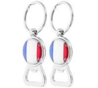 BRIGHTFUFU Porte-clés Ouvre-bouteille Léger en Alliage de Zinc Design Drapeau National, 2 Pièces Pratiques Vie Quotidienne et Festivals Uniques