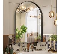 Brightify Miroir Mural arqué avec Cadre en métal avec Finition arquée Miroir de Coiffeuse pour Salle de Bain, Salon, Chambre à Coucher, Couloir et Couloir - 61 x 81 cm - Noir