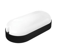Brightium Applique LED ovale noire pour extérieur, IP65, 9 W, lumière froide. Idéale pour éclairer des espaces avec style et durabilité, parfaite pour tout environnement extérieur.
