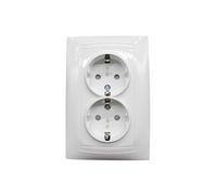 Brightium B1184700 Double base Schuko encastrable 16 A avec connectivité sécurisée pour usage domestique et équipement électrique, Image