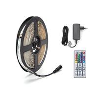 Brightium Bande LED basse tension 5 m RVB, 16 millions de couleurs, télécommande, flexible et installation facile, idéale pour décorer et décorer des espaces.