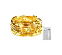Brightium Guirlande lumineuse LED avec fil de cuivre, batterie 3AA, blanc chaud, 2 m, idéale pour décorer des événements, des fêtes et des ambiances chaleureuses.