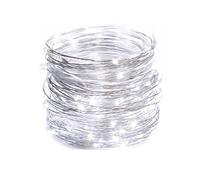 Brightium Guirlande lumineuse LED en fil de cuivre de 4 m - Blanc froid - Fonctionnement à piles - Idéale pour la décoration et l'ambiance.