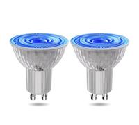 BrightWish Lot de 2 ampoules LED GU10 bleues 5 W non dimmables - Remplacement halogène GU10 pour éclairage décoratif et paysager