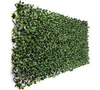 Brigros - Haie Artificielle de Treillis de Saule 120 x 30 cm avec Feuilles décoratives, Fausse haie extérieure couvrante, idéale pour Les balcons et Les Jardins, Imitation haie d'extérieur