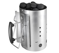 Brigros MasterCook - Cheminère pour Barbecue avec poignée de sécurité en Aluminium, Allume Charbon de Bois, diamètre 19 cm et Hauteur 30 cm, capacité Plus de 1,5 kg